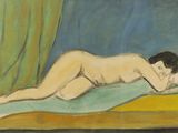 l'image d'un tableau représentant une femme nue allongée sur un lit