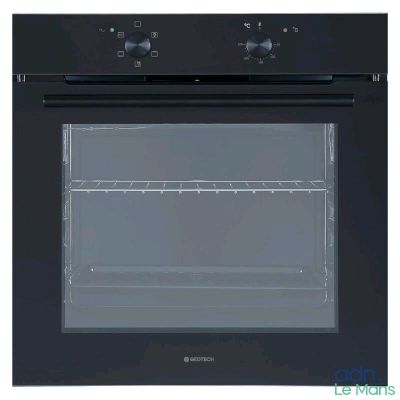 an image of a black oven with the door open and the door open
