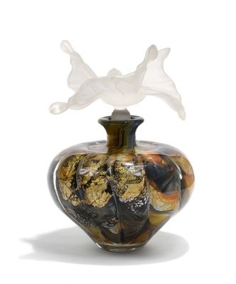 Raymond BRANLE (né en 1940) Flacon pansu en verre polychrome…