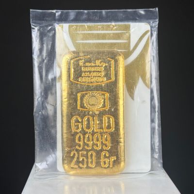 Sous-scellé, un lingotin de 250 g en or 999,9/1000. - Photo 1