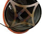 an image of a black and orange object on a white background
