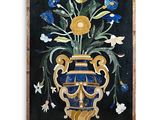 une peinture représentant un vase contenant des fleurs