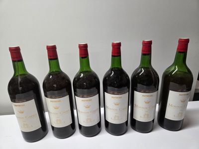 BORDEAUX ROUGE, 6 MAGNUMS , MOUTON-CADET 1970, vendus en l'é…