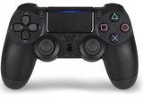 a close up of a game controller on a white surface