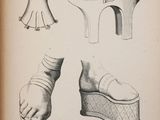 an old book with a bunch of shoes on it