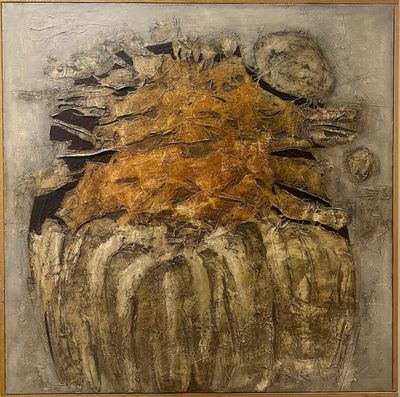 an image of a painting of a large piece of art on a wall