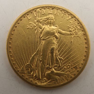 Une pièce de 20 dollars or 1914