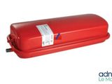a close up of a red fire extinguisor on a white background