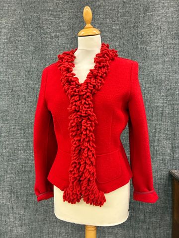 ALAIN MANOUKIAN – Veste en laine et cachemire rouge. Taille : 42 ...