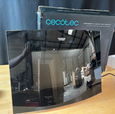 a box with a picture of a man in a warehouse
