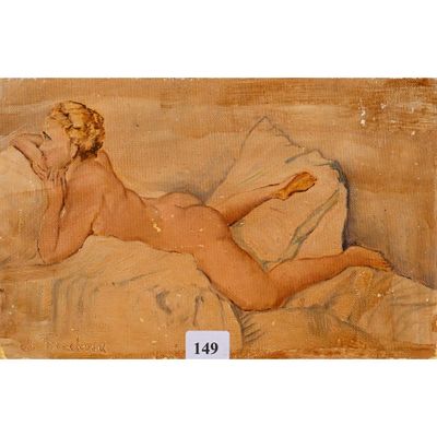 l'image d'un tableau représentant une femme nue allongée sur un lit