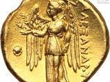 an image of a gold coin with an image of an angel on it