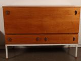 an image of a wooden cabinet with two drawers