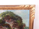 a picture of a painting of a tree in a field