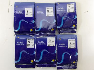 Lot de 6 Cassettes de ruban laminé Brother 9 mm UB-221 blanc…