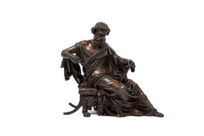 Amédée DOUBLEMARD (1826-1900). "Le Philosophe", sujet en bro…