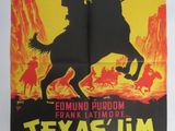 une affiche de cinéma pour « Texas Jim », mettant en scène un cow-boy à cheval