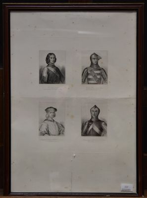 une photo en noir et blanc représentant quatre portraits encadrés