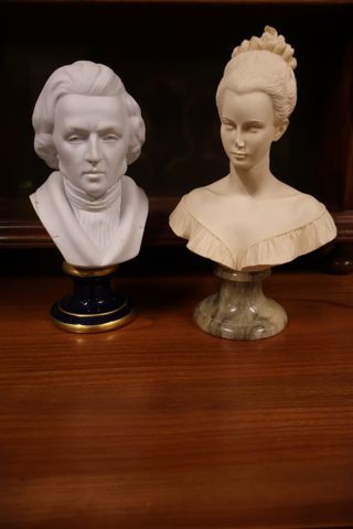 Buste de CHOPIN en biscuit socle bleu de four E. JAREL H : 22. Jo...