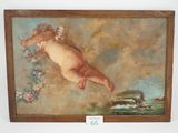 an image of a painting of a baby on a cloud