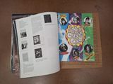 an open book with pictures of people on it