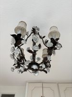 Suspension en fer à 4 feux métallique à motifs de feuillages…