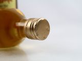 a bottle of alcohol that is sitting on a table
