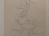 drawing of a cartoon duck in a suit and tie with a tie around his neck