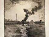 une image représentant un dessin en noir et blanc d'un bateau sur l'eau
