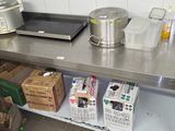 a kitchen counter with a lot of food on it