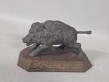 bronze figurine of a wild boar on a base