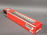 the box is empty and ready to be used as a model train