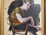 an image of a painting of a woman sitting in a chair