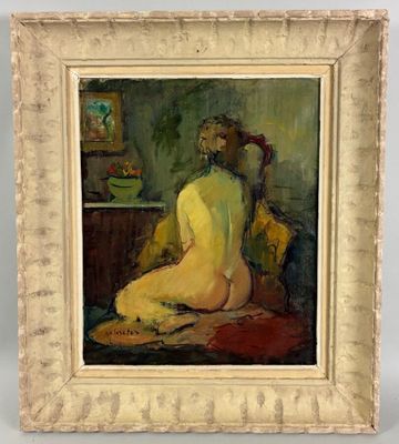 une image d'un tableau représentant une femme assise sur une chaise