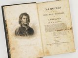 an old book with a picture of a man on it
