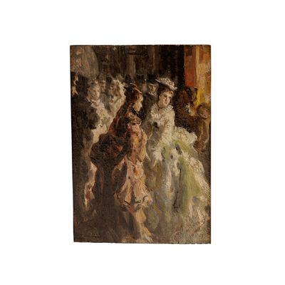 une image représentant un tableau où l'on voit un groupe de personnes en tenue de cérémonie