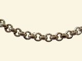silver chain with links on a white background