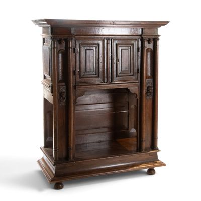 an image of a wooden cabinet with a door
