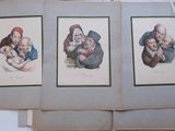 three framed pictures of a couple of people holding a baby