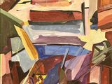 an image of a painting of a man playing a guitar in a room