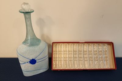 Lot de verreries cpt : 11 porte couteaux en cristal taillé e…