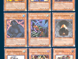 the cards are all different colors and designs on a blue background