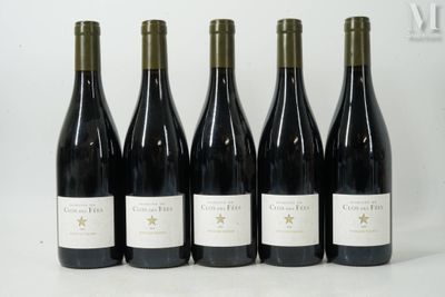 six bouteilles de vin sont alignées sur une surface blanche