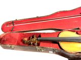 a violin in a case with a bow in it