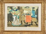 an image of a painting of a group of people on a beach