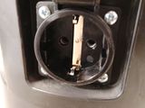 an image of a close up of a black electrical outlet