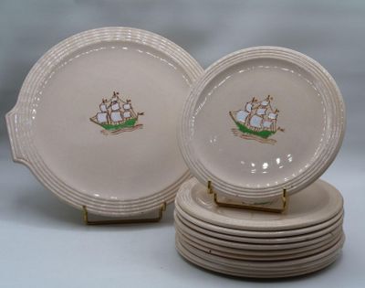 a lot of plates that are sitting on top of each other