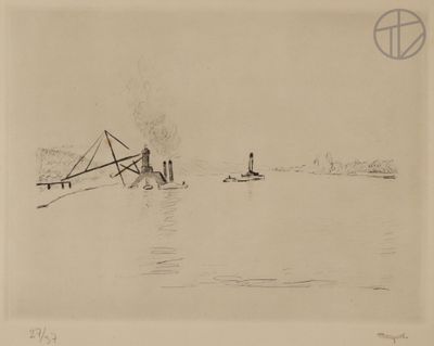 drawing of a boat in a body of water with a man on it