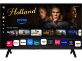 un téléviseur noir sur lequel s'affiche l'application New Holland Prime