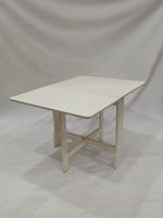Table en bois stratifié blanc à deux abattants , les abattan… (photo 3)